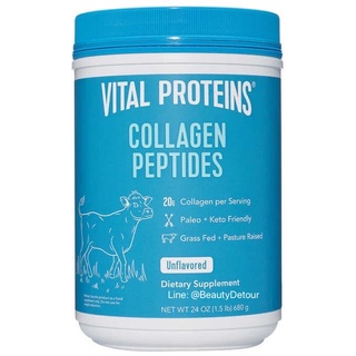 [Exp. 10/2026: ขนาด 680 กรัม] Vital Proteins Collagen Peptides Unflavored, Paleo and Keto Friendly