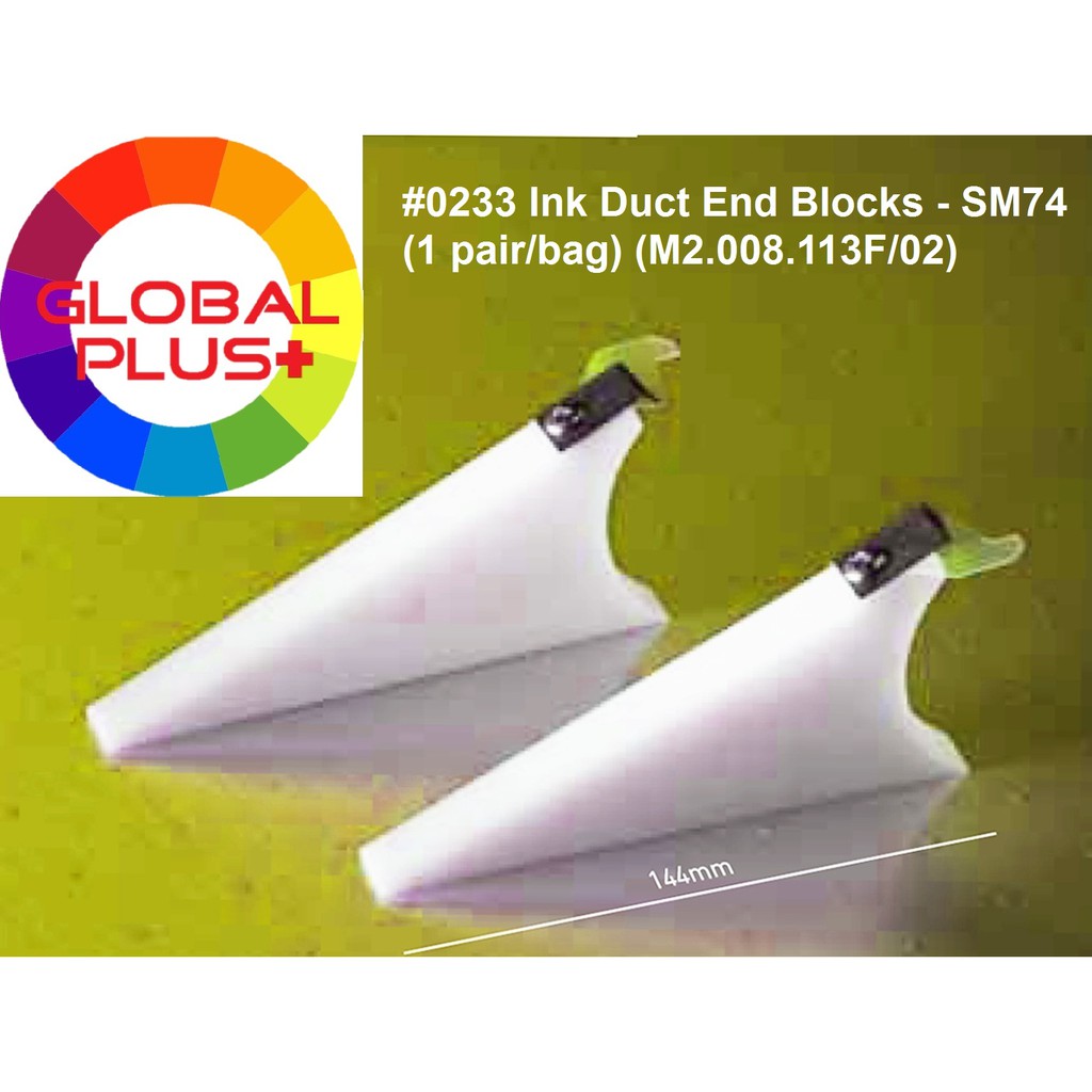 #0233 Ink duct end blocks - SM74 (1 pair/bag) (M2.008.113F/02) Heidelbergt Spare Parts