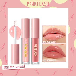 PINKFLASH ลิปสติก ลิปกลอส เพิ่มความชุ่มชื้น มีชิมเมอร์ OhMyGloss