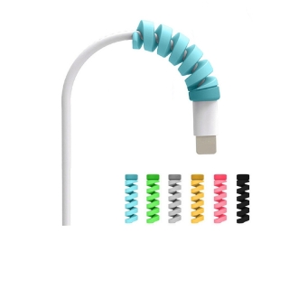สีลูกกวาด ตัวป้องกันสายเคเบิล สายดาต้าเซ็นเตอร์โทรศัพท์ USB อเนกประสงค์ อุปกรณ์ป้องกันสายเคเบิลเกลียวหมุนป้องกัน