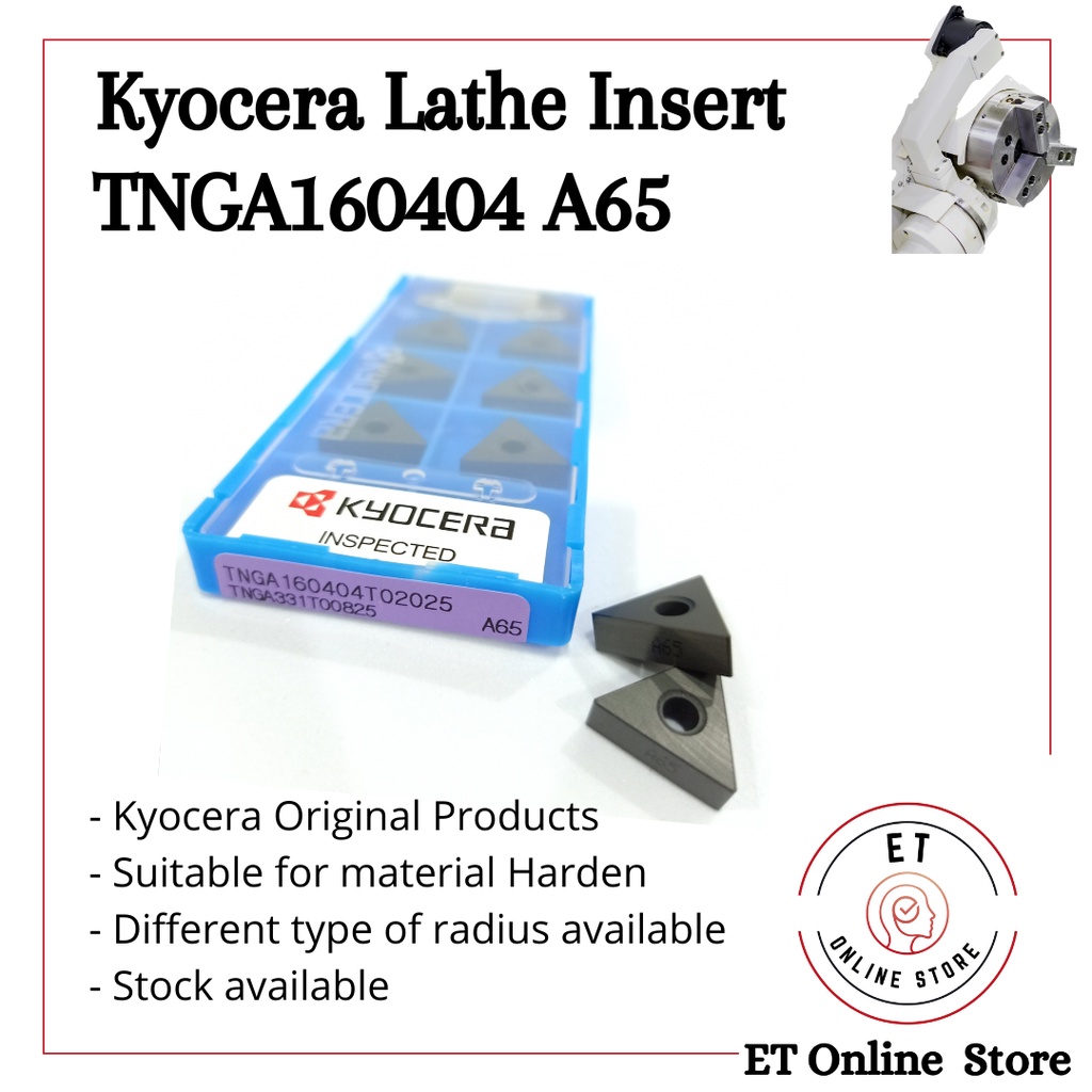 Tnga160404, Tnga160408 A65, Kyocera Ceramic Turning Insert, 10 ชิ้นต่อกล่อง