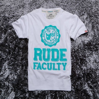 rudedog เสื้อคอกลม ชาย หญิง  รุ่น facultyสีขาว