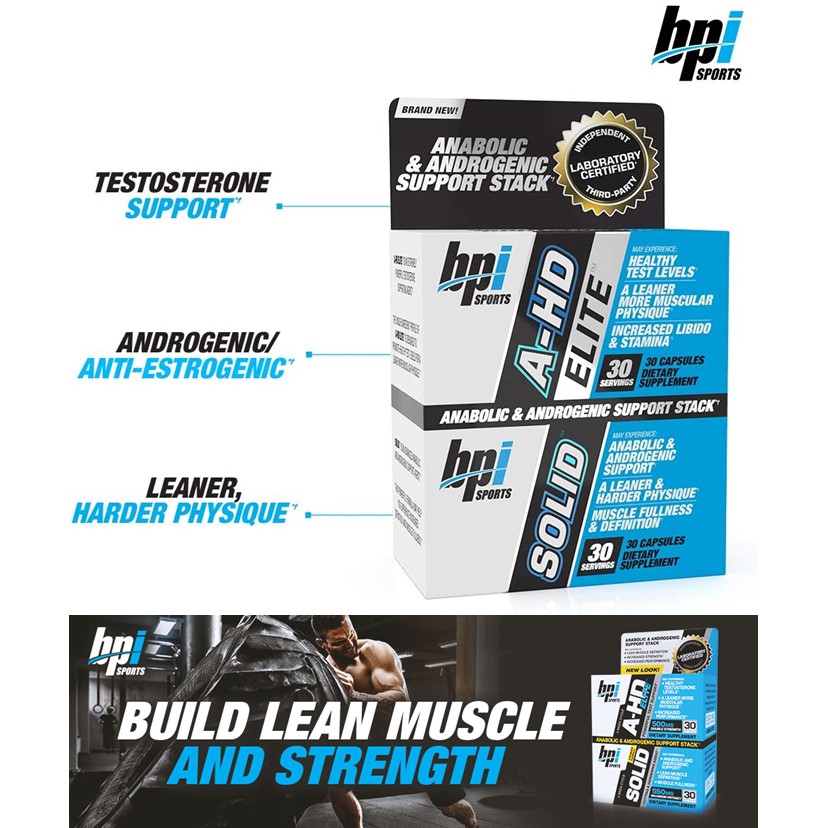 ⚡พร้อมส่ง⚡BPI A-HD Elite + Solid แพ็คคู่ [30Serving] ของแท้จากUSA