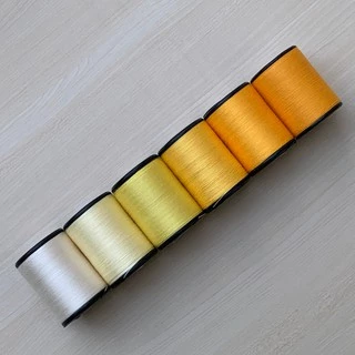 ด้ายเย็บผ้า ด้ายสีเหลือง เฉดเหลือง ตราหัวเสือ ด้ายเย็บผ้าหลากสี ด้ายลูกล้อ wop DIY งานฝีมือ เย็บมือ เย็บจักร เบอร์60 สี