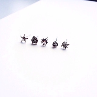 Silver earrings Tiny happiness ต่างหูเงินแท้ ลายน่ารัก