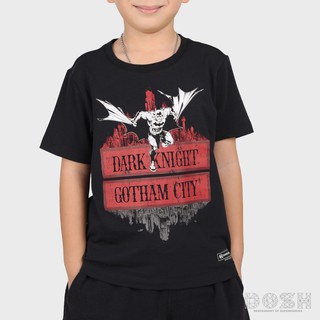 DOSH KIDS:BOYS T-SHIRTSเสื้อยืดคอกลม แขนสั้น เด็กผู้ชาย สีดำ ลิขสิทธิ์พิมพ์ลายการ์ตูน BATMAN รุ่นEBBT5019