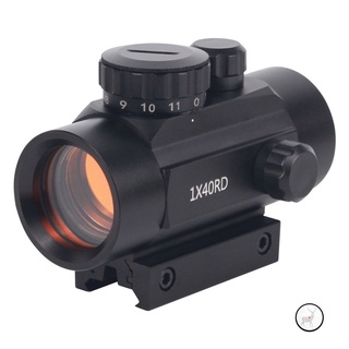 （จัดส่งที่รวดเร็ว）ขอบเขตการมองเห็นด้วยเลเซอร์ Red Dot 1mm 20mm Mounts Riflescope Aim Collimator 1X40RD