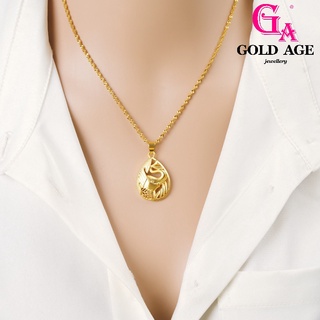 Ga เครื่องประดับแฟชั่น สร้อยคอชุบทอง 24k จี้รูปช้าง สามมิติ เรียบง่าย สไตล์เกาหลี สําหรับผู้หญิง