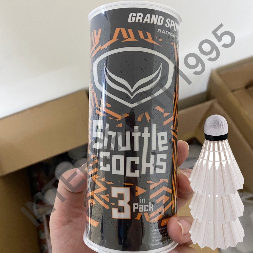 (ของแท้ 100%) ลูกแบด ลูกแบกขนไก่ ลูกแบดมินตัน หัวก๊อก GRAND SPORT 1 หลอดมี3ลูก372945