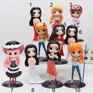 14cm One Piece Qposket Nami Boa Hancock Perona Robin PVC Action Figures toys