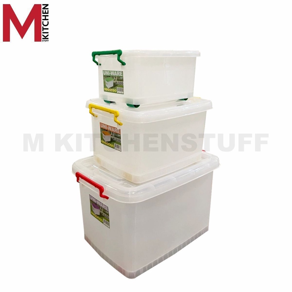 M KITCHEN กล่องเก็บของ กล่องเก็บของมีล้อ กล่องล็อคพลาสติก หนาพิเศษ  กล่องเก็บเสื้อผ้า กล่องพลาสติก U