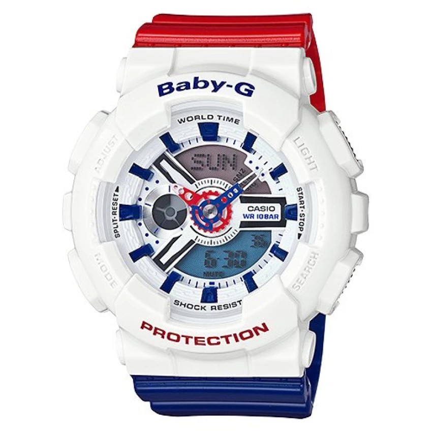 Casio Baby-G นาฬิกาข้อมือผู้หญิง สายเรซิ่น รุ่น BA-110TR-7A Tricolor series