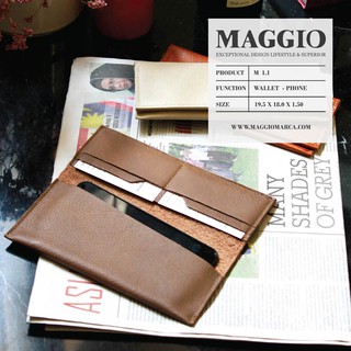 กระเป๋าหนังแท้พร้อมช่องใส่โทรศัพท์ M1.1 WALLET-PHONE