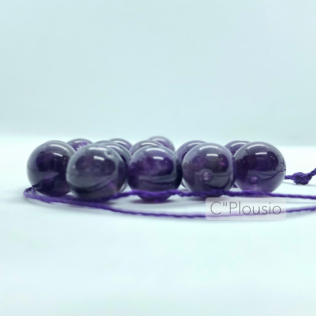 AMETHYST หินนำโชค แบบแพ็ค 10 เม็ด อเมทริส 8 10 12 14 มม.