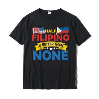 เสื้อยืดผ้าฝ้าย 100% พิมพ์ลาย Half American Half Filipino สําหรับผู้ชายS-5XL