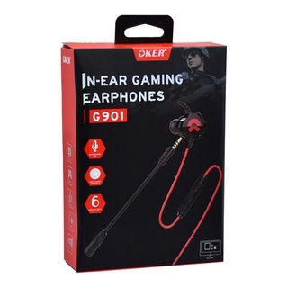 Okerหูฟัง IN-EAR GAMING EARPHONES รุ่น G901หูฟัง เกมมิ่ง อินเอีย+ไมค์ แคสเกมส์  ไลฟ์สด โอเปอร์เตอร์ เรียนออนไลน์ ใช้ดี