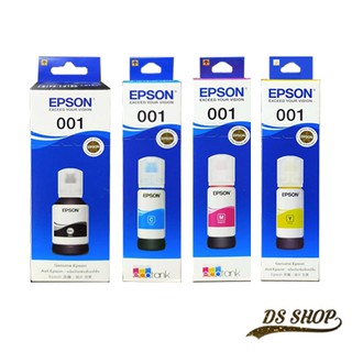 Epson Ink Original 001 BK,C,M,Y For (L4150,L4160,L6160,L6170,L6190) หมึกเติมแท้4สี มีกล่อง