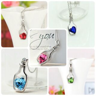 พร้อมส่ง สร้อยแฟชั่น Heart in the bottle necklace