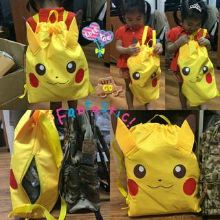 Pocket Monster Pikachu Bag เป้หูรูด สะพายหลัง โปเกม่อน ปิกาจู