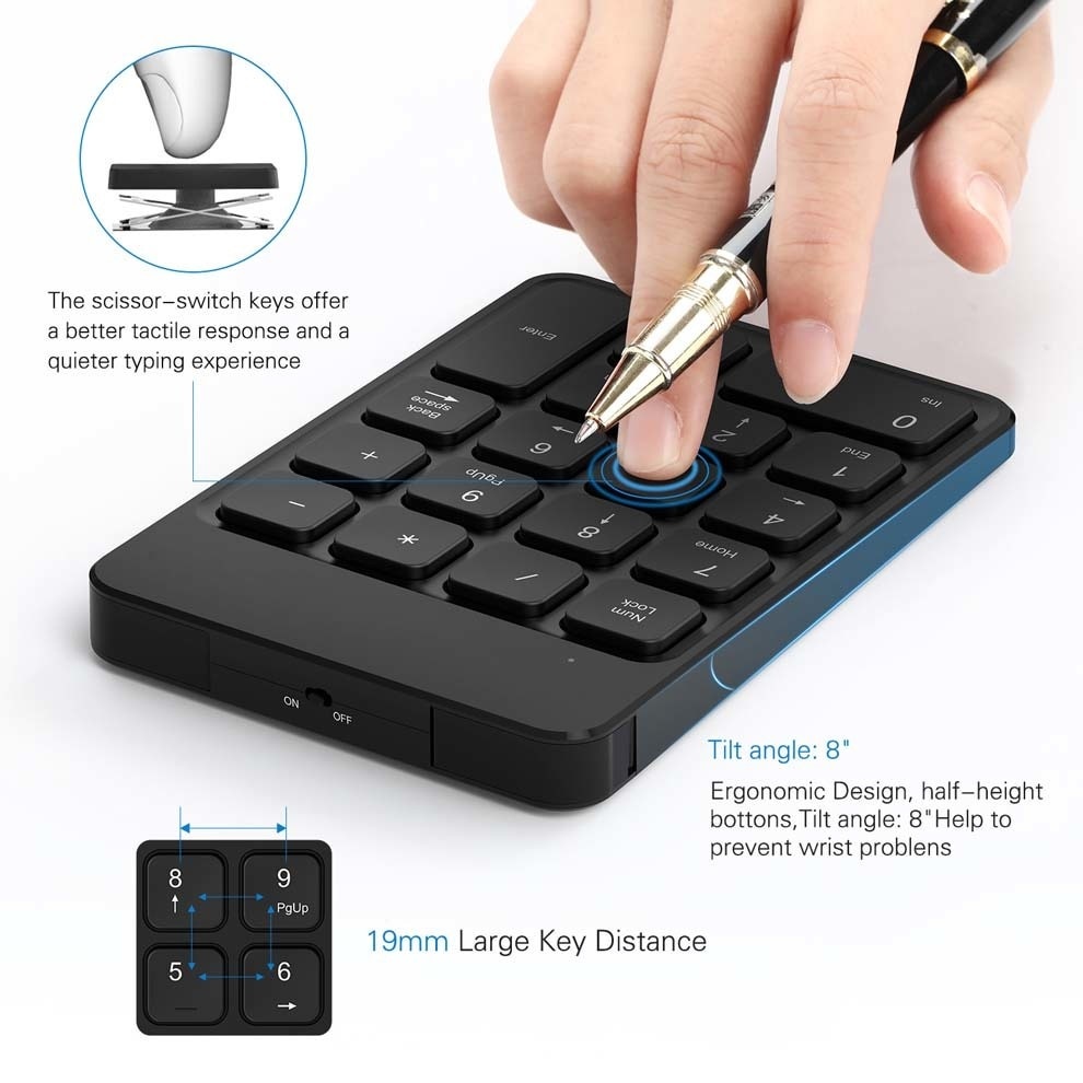 Jelly Comb 2.4GHz USB Numeric Keypad and Mouse Rechargeable Wireless