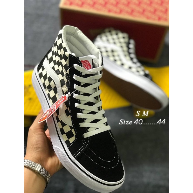 Vans Old Skool SK8-Hi(size40-44)ลายหมากรุกหุ้มข้อ | Shopee Thailand