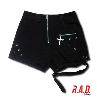 R.A.D.Jeans กางเกงขาสั้นสีดำ มีสายรัดขา BK 2BS2029002