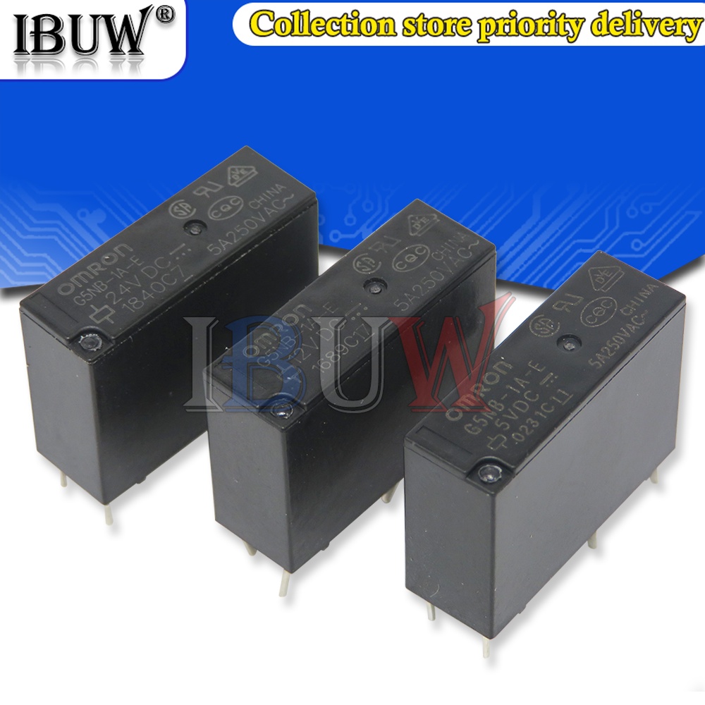 รีเลย์ 5V 12V 24V G5NB-1A-E- 5VDC 12VDC 24VDC 5A 250VAC 4PIN 5 ชิ้น ttc3 G5NB-1A-E-
