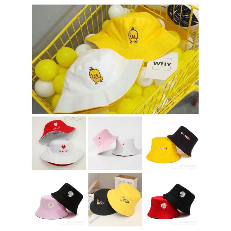 ฺB014 [พร้อมส่งจากไทย] หมวกกลับด้าน หมวกบักเก็ต