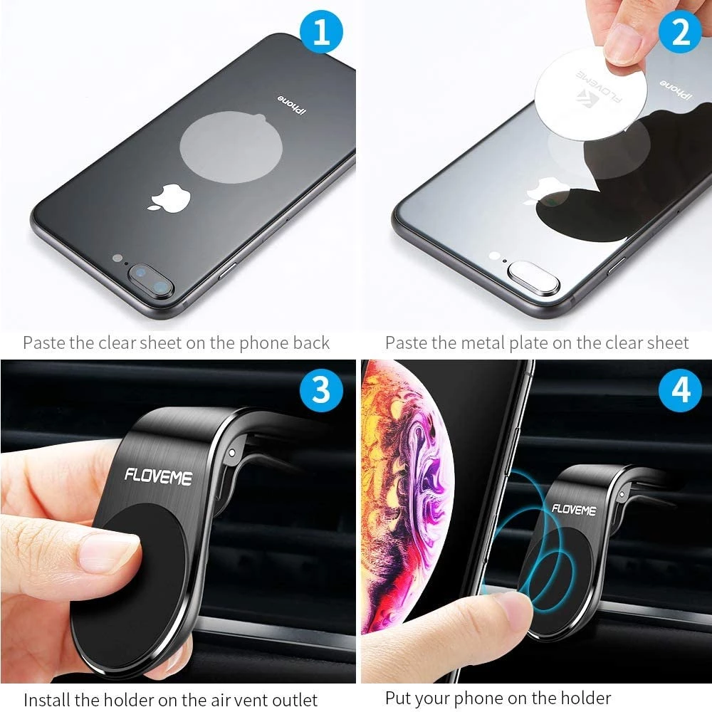 ที่วางโทรศัพท์ในรถยนต์ แบบแม่เหล็ก ที่วางโทรศัพท์ในรถ ที่วางโทรศัพท์ในรถ รถ สากล แม่เหล็ก แผ่นโลหะ สเตนเลส สําหรับสมาร์ทโฟนทุกรุ่น thumbnail 4