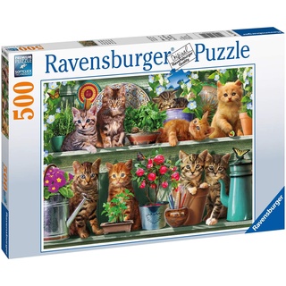 จิ๊กซอว์ Ravensburger - Cats on the Shelf  500 piece  (ของแท้  มีสินค้าพร้อมส่ง)