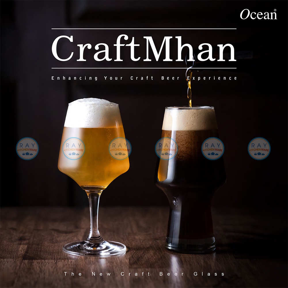 Ocean แก้วคราฟต์เบียร์ 390565 ml (6ใบ) Craftmhan 1529B141B23220 โอเชียน แก้วคราฟเบียร์ แก้วเบียร์ craft