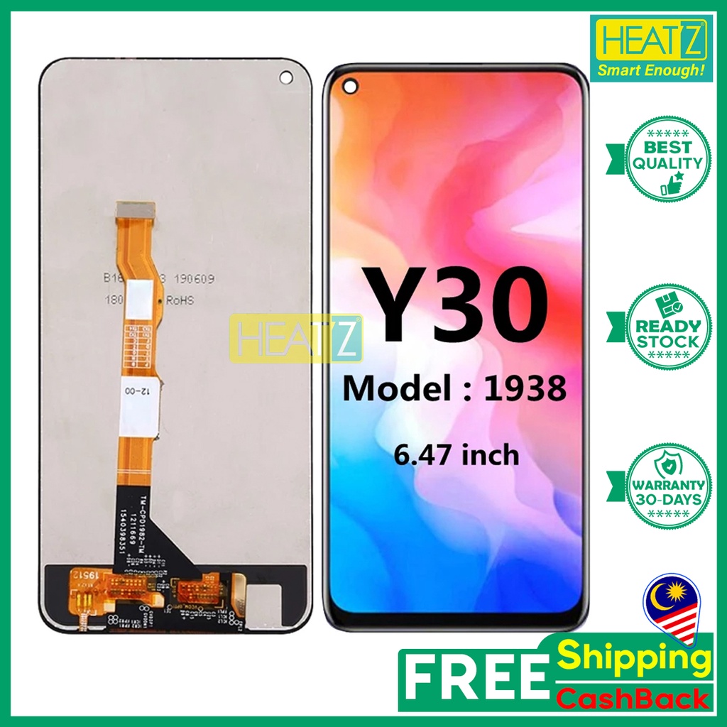 VIVO Y50 / VIVO Y30 4G 1938 1935 V1938 V1935 2020 6.47" LCD Touch Screen Digitizer อะไหล่ทดแทน