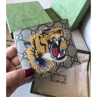 (สด-ผ่อน)🎗แท้100% GUCCI TIGER PRINT GG SUPREME WALLET