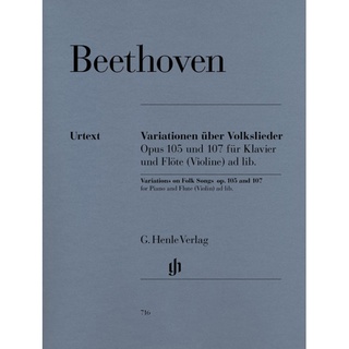 BEETHOVEN Variations on Folk Songs op. 105 and 107 for Piano and Flute (Violin) ad lib.(HN716)