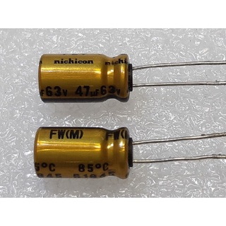 Nichicon FW 47uf 63v capacitor ตัวเก็บประจุ คาปาซิเตอร์