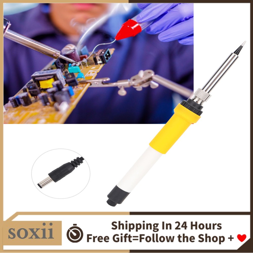 12V โวลต์ DC 60W รถบัดกรีไฟฟ้าบัดกรีเหล็ก Either แบตเตอรี่คลิปสาย A