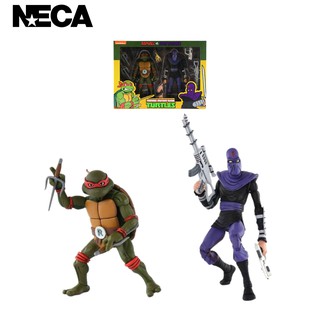 NECA Teenage Mutant Ninja Turtles (1987) - Raphael vs Foot Soldier Cartoon Collection 7” Scale Action Figure 2-Pack