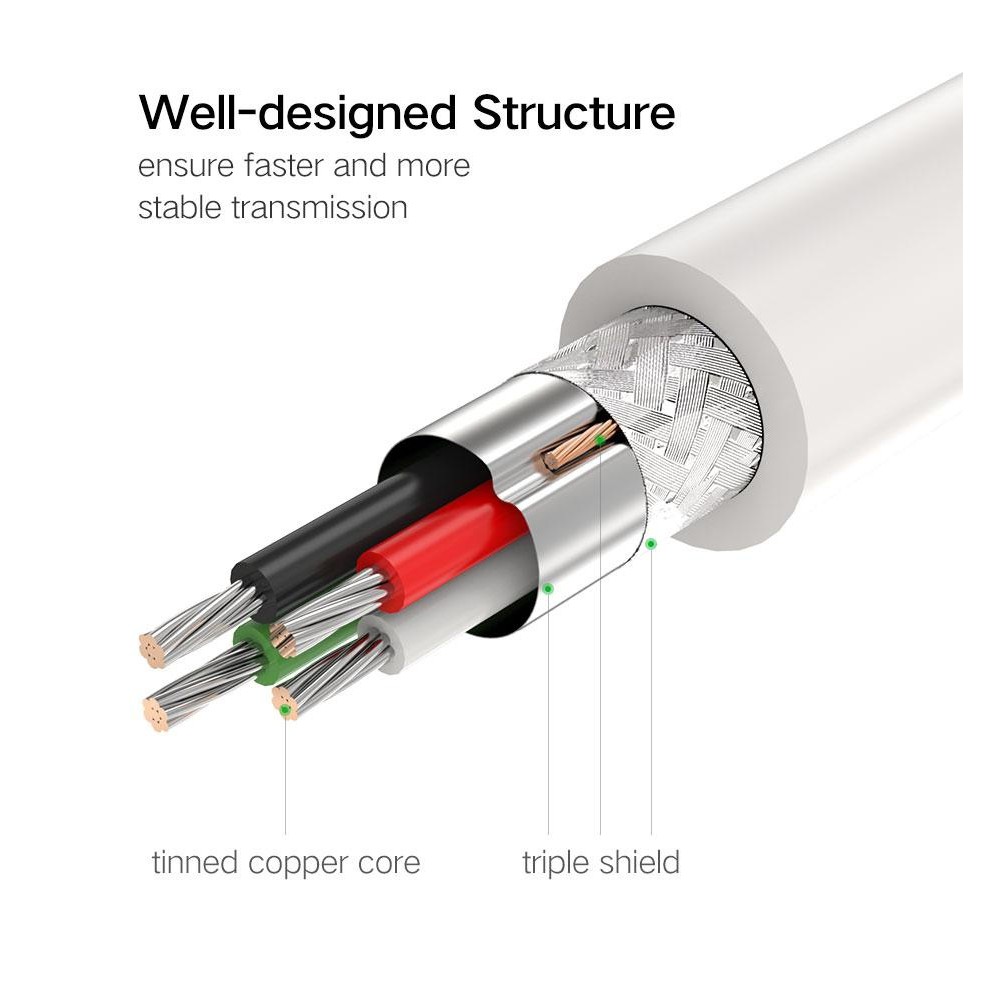 UGREEN รุ่น US102 สาย USB 2.0 Male to Male ความยาวสาย 1 - 1.5 เมตร Nickle-Plated