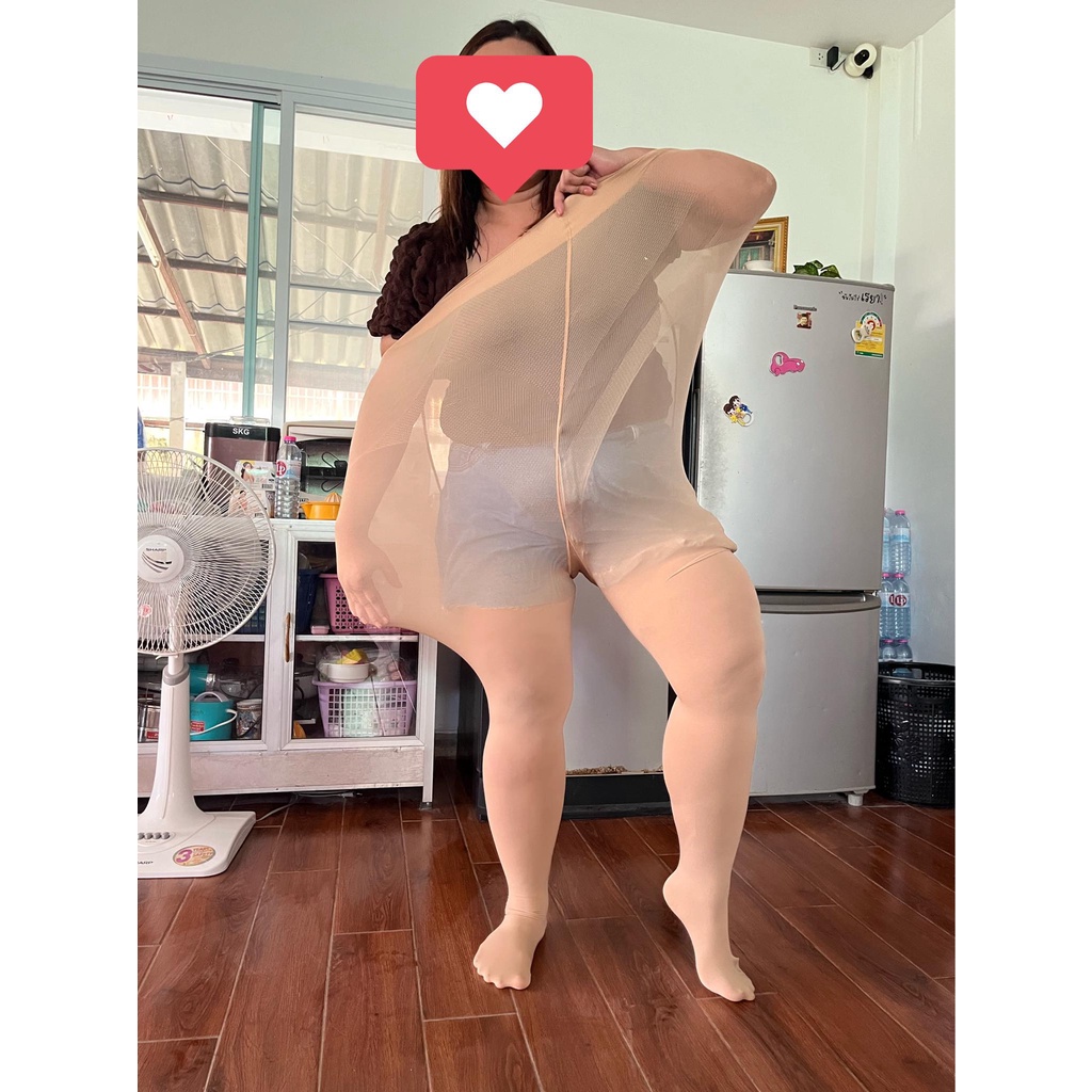 ส่งไว ถุงน่องคนอ้วนไซส์ใหญ่มาก XL-5XL เนื้อหนา สะโพกยืดถึง68นิ้ว ขายืดถึง 50นิ้ว กันหนาว ปกปิด