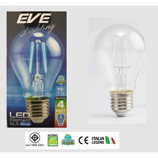 EVE หลอด LED E27 ฟิลาเมนต์ ทรงคลาสสิค ขนาด 4W แสงสีน้ำเงิน