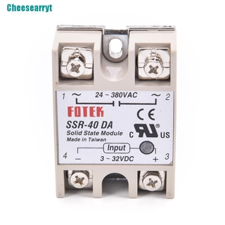 【Cheesearryt】รีเลย์โซลิดสเตท Ssr 40A พร้อมธงป้องกัน SSR-40DA 40A DC