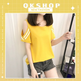 QKshop 🌈อยากดูดีมีสไตล์ต้องลองรุ่นนี้ เสื้อยืดเปิดไหล่ มีให้เลือก ทั้ง 3 สี ซื้อไว้ใส่แบบแซ่บๆเบาๆ❤️‍🔥 อารมณ์แบบเผ็ดน้อย