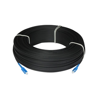 50Meters Optical Fiber Outdoor Drop Cable GJYXCH-1B6 G657A 1 Core 3 Steel Patch Cord SC UPC Single Mode Jumper 5.0mm