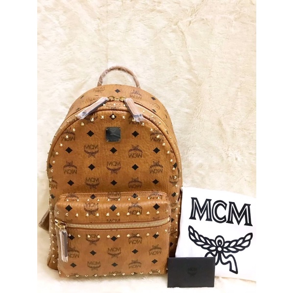 ของแท้ 💯 ส่งฟรี ❗ mcm small medium stark studded backpack