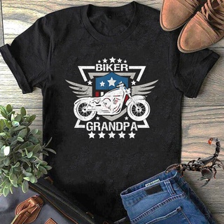 เสื้อยืด พิมพ์ลายธงชาติอเมริกัน Biker Grandpa USA สําหรับผู้ชาย 248898S-5XL