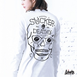 Just Say Bad  ® เสื้อแขนยาว Sucker Death (Long)  สีขาว ( ลิขสิทธิ์แท้ ) ใส่ได้ทั้ง ผู้ชาย  ผู้หญิง  TLS