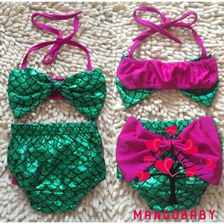 AB.-ชุดว่ายน้ำ Mermaid Bowknot ชุดว่ายน้ำชุดบิกินี่ฤดูร้อน 0-24M