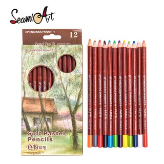 SeamiArt 12 colors Professional Soft Pastel Pencils_Art Suppliers/Stationery