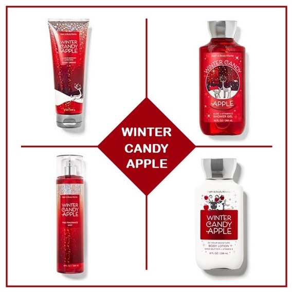 bath and body works candle winter candy apple