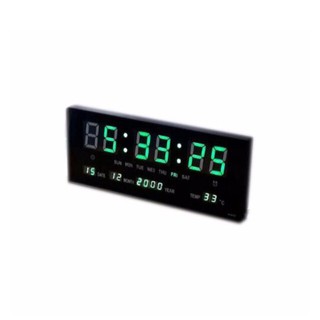 ส่ง KERRY นาฬิกาดิจิตอลLED Number Clock แขวนผนัง รุ่น3615 ขนาด36X15X3CM (ตัวเลขสีเขียว)